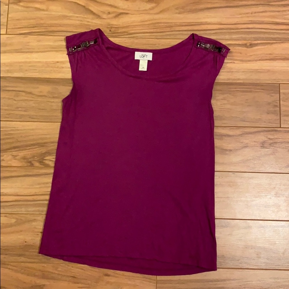 Tank with embellished shoulders
